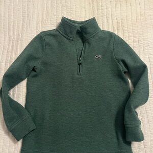Vineyard Vines Kids Forest Green Quarter-Zip Sweatshirt